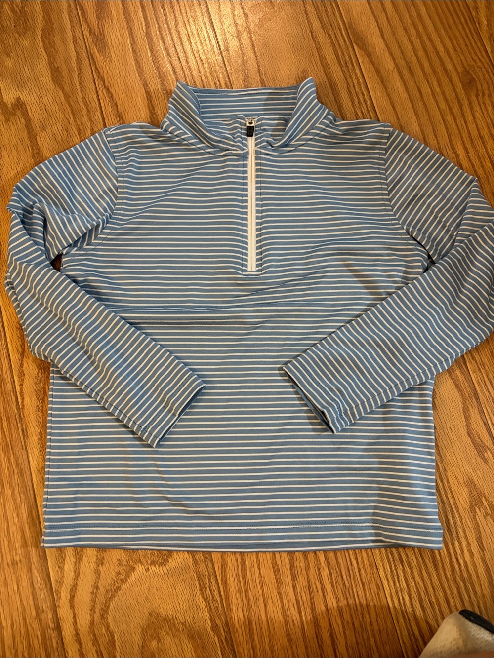 Crewcuts Light Blue Striped Quarter-Zip Active